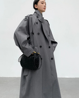 Oversized lange trenchcoat voor dames 4