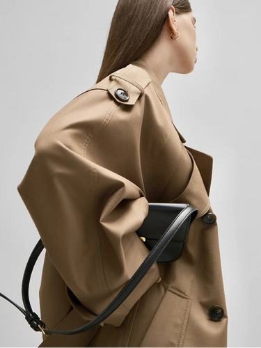 Oversized lange trenchcoat voor dames 5