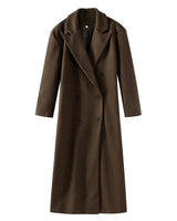 Oversized lange wollen jas met dubbele rij knopen voor dames 5