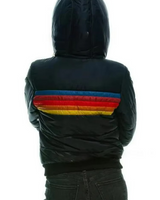 Retro gestreepte gewatteerde pufferjas voor dames 3