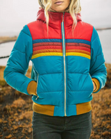 Retro gestreepte gewatteerde pufferjas voor dames 5