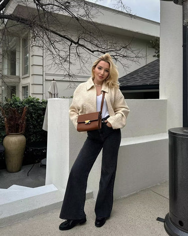 Sadie Boucle Cropped Jasje voor Dames 5