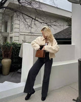 Sadie Boucle Cropped Jasje voor Dames 6