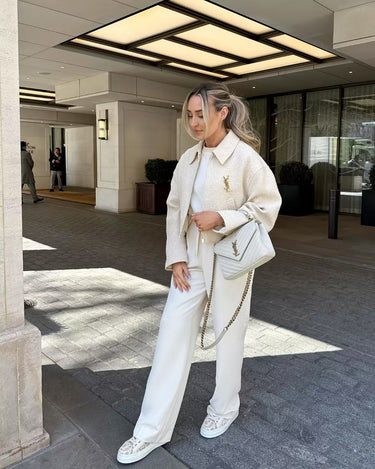 Sadie Boucle Cropped Jasje voor Dames 8