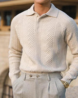 Slim Fit Kabelgebreide Polotrui 1