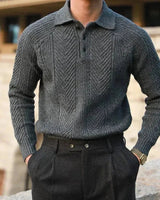 Slim Fit Kabelgebreide Polotrui 5