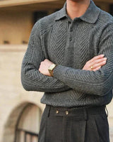 Slim Fit Kabelgebreide Polotrui 6