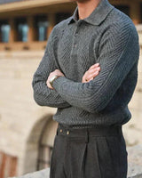 Slim Fit Kabelgebreide Polotrui 7