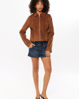 Tula Cropped Faux Suede Jas voor Dames 0