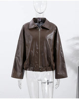 Vintage imitatieleren bomberjack 0