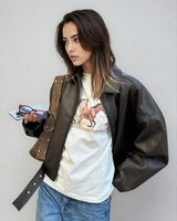 Vintage imitatieleren bomberjack 1