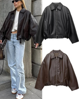 Vintage imitatieleren bomberjack 2