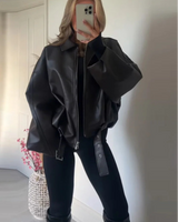 Vintage imitatieleren bomberjack 3