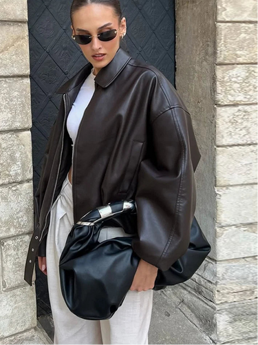 Vintage imitatieleren bomberjack 4