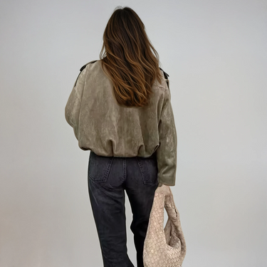 Vintage oversized bomberjack voor dames 2