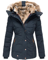 Warme winterjas met bont voor dames 0