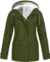 Water- en winddichte fleecegevoerde jas met capuchon voor dames 3