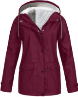 Water- en winddichte fleecegevoerde jas met capuchon voor dames 7