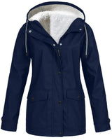 Water- en winddichte fleecegevoerde jas met capuchon voor dames 8