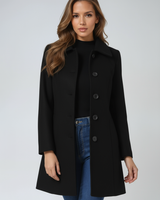 Winter trenchcoat met enkele rij knopen voor dames 0