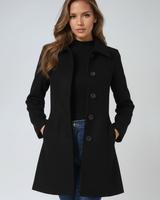 Winter trenchcoat met enkele rij knopen voor dames 1