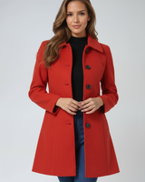Winter trenchcoat met enkele rij knopen voor dames 10