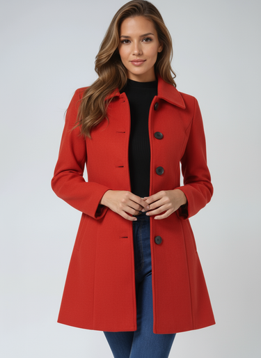 Winter trenchcoat met enkele rij knopen voor dames 10