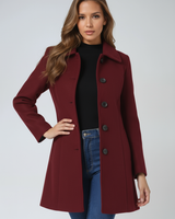 Winter trenchcoat met enkele rij knopen voor dames 5