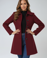 Winter trenchcoat met enkele rij knopen voor dames 6