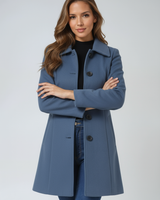 Winter trenchcoat met enkele rij knopen voor dames 8