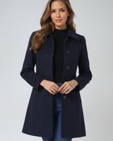 Winter trenchcoat met enkele rij knopen voor dames 9
