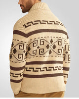 Wollen gebreide cardigan met rits en omslagkraag 1