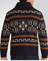 Wollen gebreide cardigan met rits en omslagkraag 3