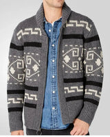 Wollen gebreide cardigan met rits en omslagkraag 4