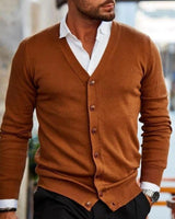 Zacht gebreid V-hals vest voor heren 1