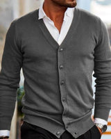 Zacht gebreid V-hals vest voor heren 3