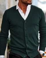 Zacht gebreid V-hals vest voor heren 4