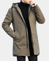 Zwarte winterjas met capuchon voor heren en voorzak 4